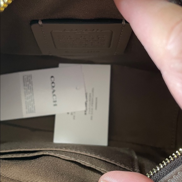 Coach Small Satchel Crossbody Leather Bag NWT Dark Stone Mocha Mousse Color - Picture 10 of 13